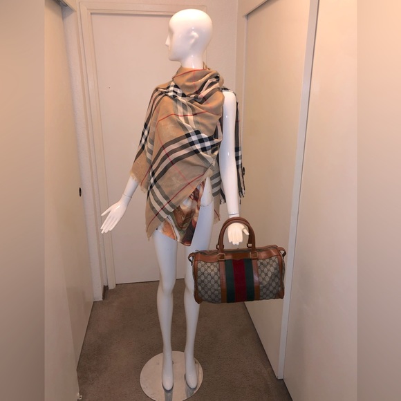 Gucci Handbags - Gucci GG Web Boston Bag with Red and Green Stripe